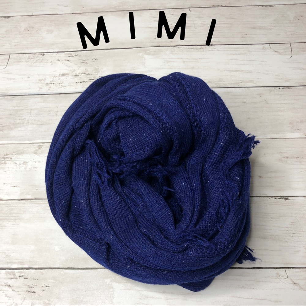 Dark Blue White Specs LuLaRoe Mimi Scarf / Poncho